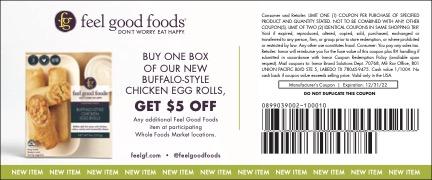 Get $5 off an additional item when you purchase the Buffalo Chicken Egg Rolls
