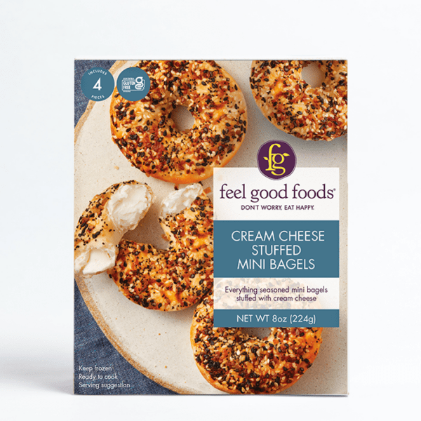 Feel Good Foods - Cream Cheese Stuffed Mini-Bagels front box cover