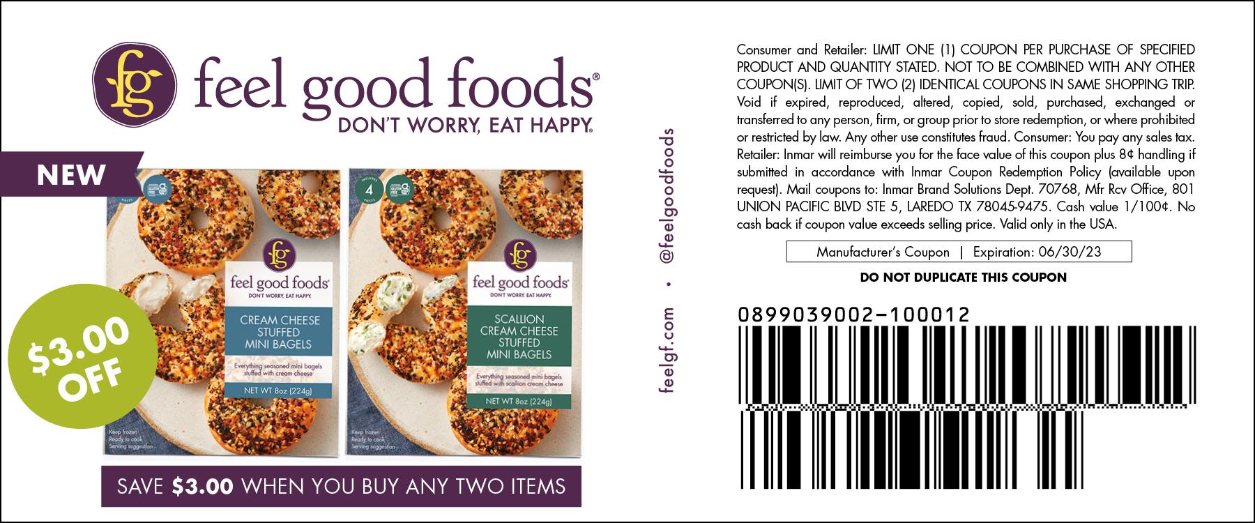 Feel Good Foods - $3.00 off any two items coupon